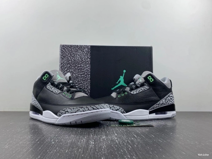 Rep TBK 3 Glow Jordan CT8532-031 Green Air 0725